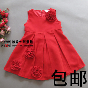  品牌童装  女童呢子裙 背心裙 儿童秋冬连衣裙 礼服裙