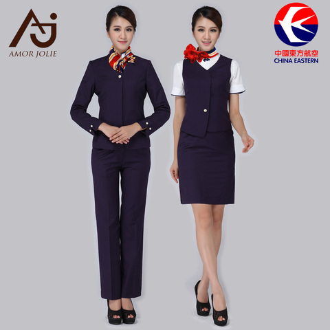 紫色套装 时尚职业女装 工作服制服 东航<em>空姐</em>服