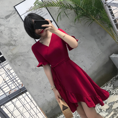 ALOHA STUDIO 露合制衣 夏季女款法式浪漫显瘦荷叶摆连衣裙