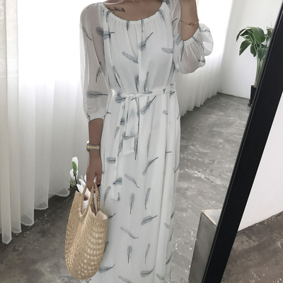 ALOHA STUDIO 露合制衣 银丝线两穿羽毛长裙连衣裙女 本期必入