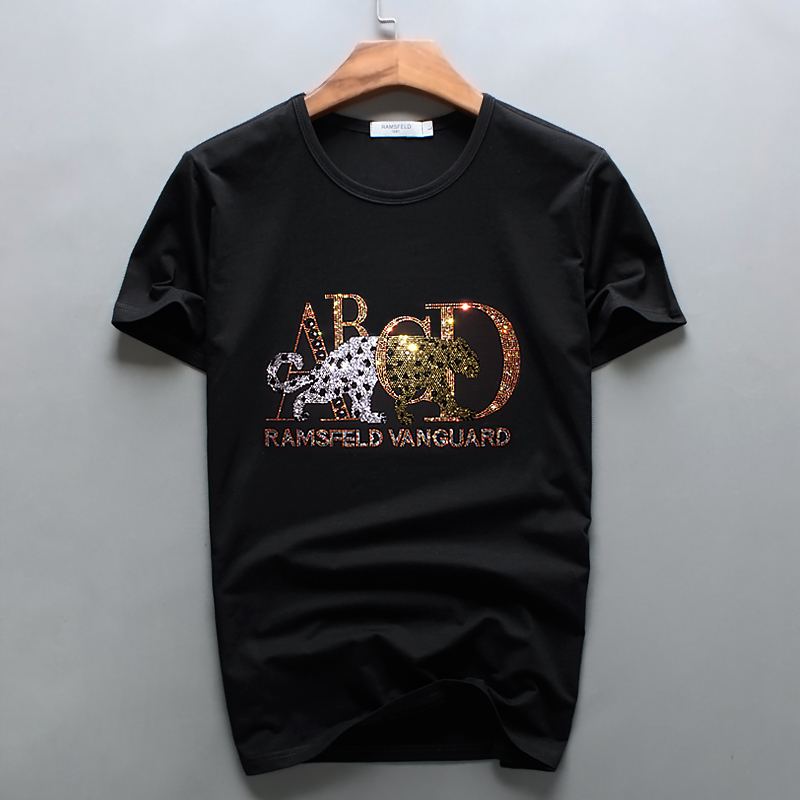 2019 summer letter Hot stamping Short sleeved man T-shirts T-shirt Sociology Guy Leopard half sleeve Self cultivationin the Men's clothing, T-shirt category - from Buy2taobao.com to provide professional Taobao agent buy service