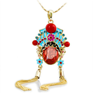  子羽中国风项链饰品 穆桂英流苏毛衣链 采用施华洛世奇元素 包邮