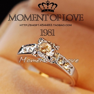  高贵四爪镶60分瑞士钻八箭八心钻戒戒指R071