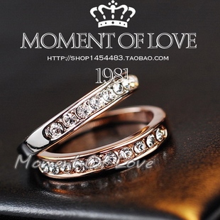  韩版潮人钻戒戒指仿真食指戒指环女士情人节r026