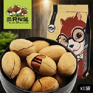  淘金币 【三只松鼠_碧根果】炒货美国山核桃长寿果225g 三份包邮