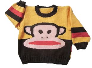 新款 纯手工编织儿童<em>毛衣</em>/宝宝<em>毛衣</em>套衫 <em>大嘴猴</em>