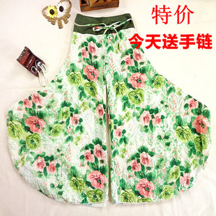 夏季女装民族风裙裤阔腿裤休闲大码宽松裤裙薄