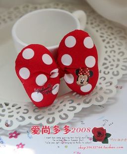  专柜正品迪士尼disney发饰头饰品儿童宝宝发夹边夹全包布蝴蝶结