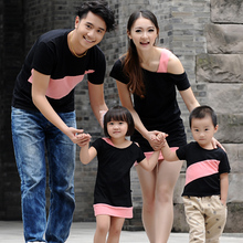 Bo Lu 2013 new summer Korean Family fitted short-sleeved t-shirt original classic black skirt Family Pack