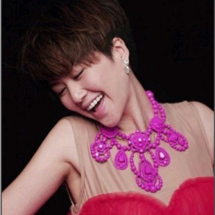 包邮!谢娜 阿娇 范冰冰郑秀文同款h&m大红项