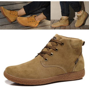  时尚潮流男靴真牛皮男短靴铆钉牛仔工装靴高帮靴军靴棉鞋男靴子