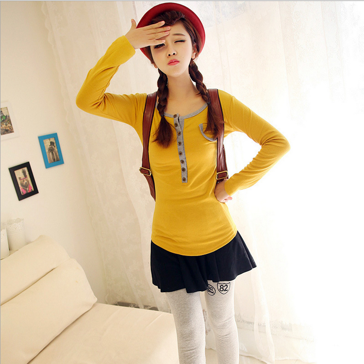 新款全棉长袖打底衫...