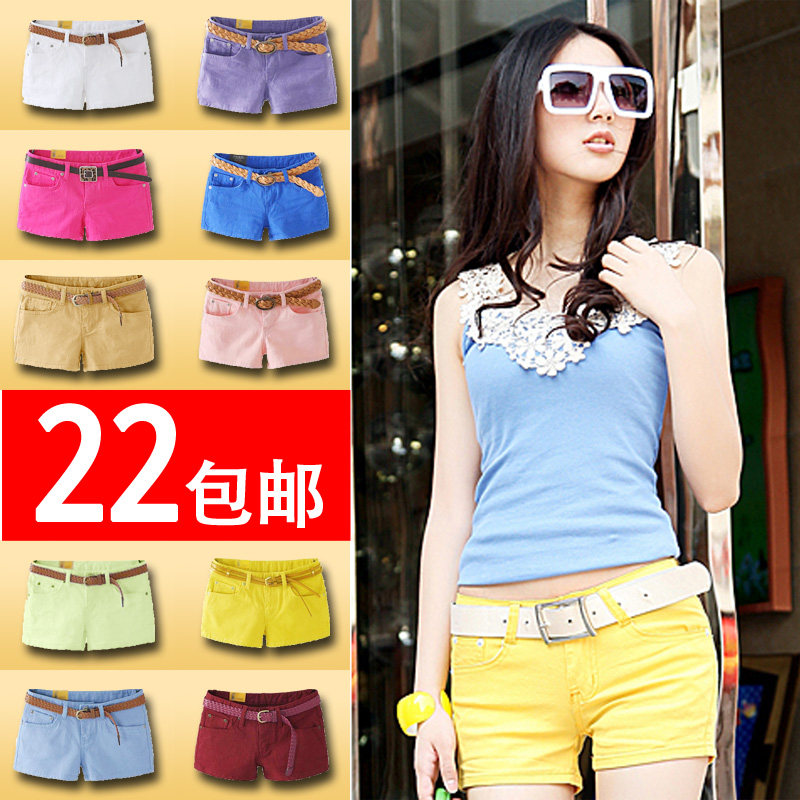 2013 new Korean women's skinny jeans plus size casual summer clothing female pants colored Candy-colored shorts hot pants