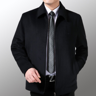 2013正品七匹狼男装<em>秋冬</em>羊绒<em>夹克</em>中老年<em>爸爸</em>