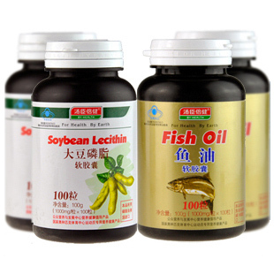  汤臣倍健深海鱼油大豆卵磷脂软胶囊鱼油卵磷脂【2大豆2鱼油4瓶】