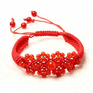  水晶纯手工编织红玛瑙幸运红绳手链蛇年本命年辟邪护身吉祥如意女