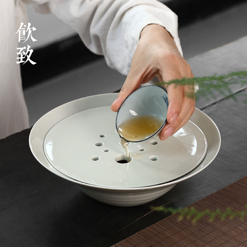 茶盘景德镇陶瓷圆形茶台储水式托盘干泡盘大号家用功夫茶具茶海|ruв категории посуда, чайный сервиз, чайный поднос - от Buy2taobao.com для оказания профессиональной услуги покупки агента Taobao