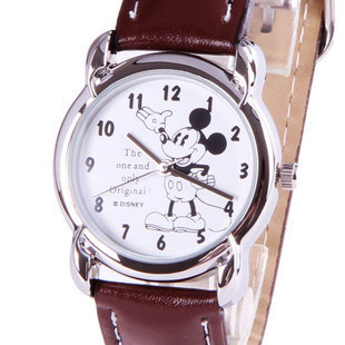  正品迪士尼儿童表 男孩防水米奇手表 儿童皮带表 学生男童卡通表