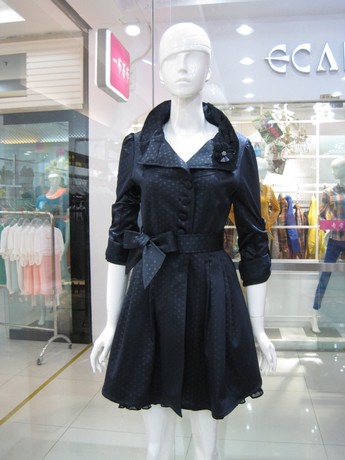 贝瑞拉1720 专柜正品2014春装新款韩版修身波点女风衣