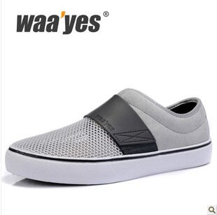  waayes/吾意 网布A061 休闲透气板鞋 魔术贴时尚男鞋