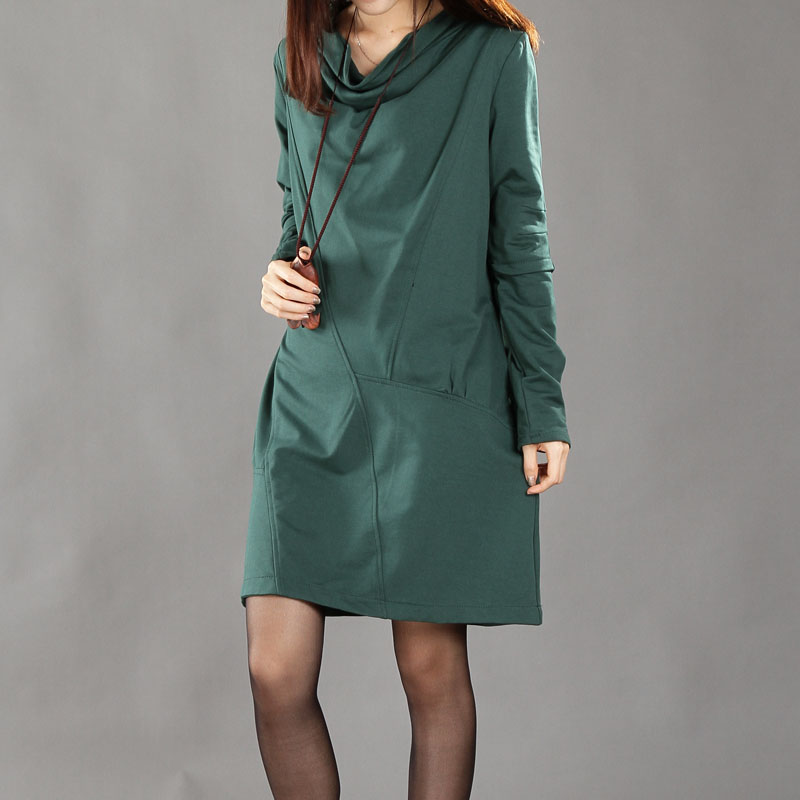 韩版堆堆领长袖收腰...