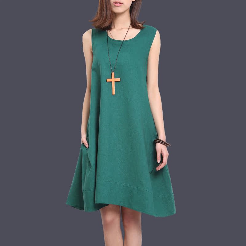 大码无袖文艺韩版...