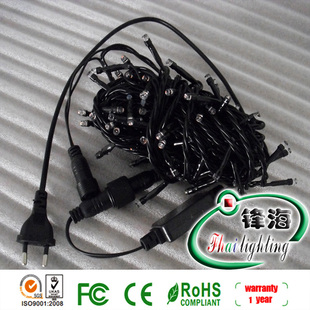  正品特价批发LED彩灯 灯串闪灯圣诞灯婚庆装饰灯黑线10米带尾插