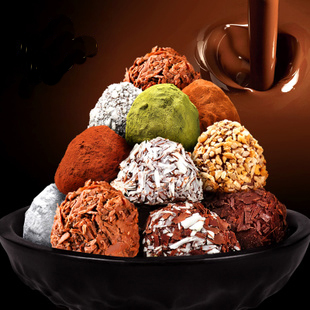  特价包邮 巧罗DIY手工黑松露巧克力 8种口味408g/礼盒