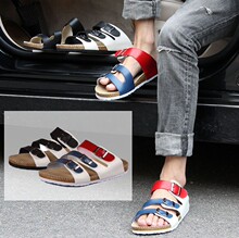 Edison male and female couple models summer shoes fashion sandals cork Birkenstock sandals casual beach sandals