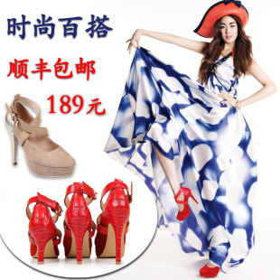  新款韩国潮款女外贸鞋原单代购高跟鞋婚鞋细跟防水台伴娘单鞋