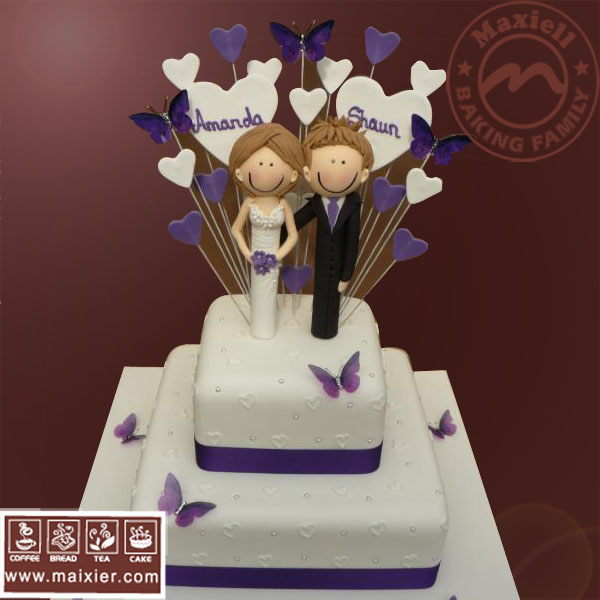 翻糖蛋糕 婚礼蛋糕 Fondant wedding cake 心形 北京预订蛋糕 翻糖蛋糕 婚礼蛋糕 Fondant wedding cake 心形 北京预订蛋糕