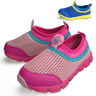  春季新品 儿童网布运动鞋女童青少年韩版透气 一脚穿跑步鞋