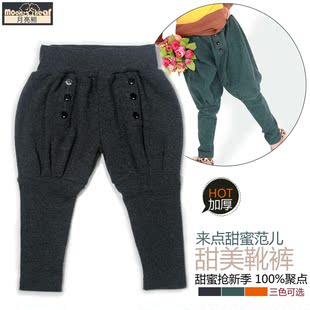  童装新款春装儿童哈伦裤女童裤子韩版灯笼裤靴裤运动裤纯棉
