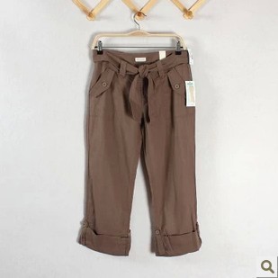 外贸原单@宽松款 女士棉麻休闲裤亚麻裤 有大
