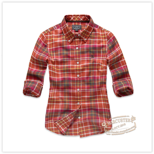  满100减30RTW冬装新款女装全棉绒格翻领衬衫情侣装RTWC13B60E