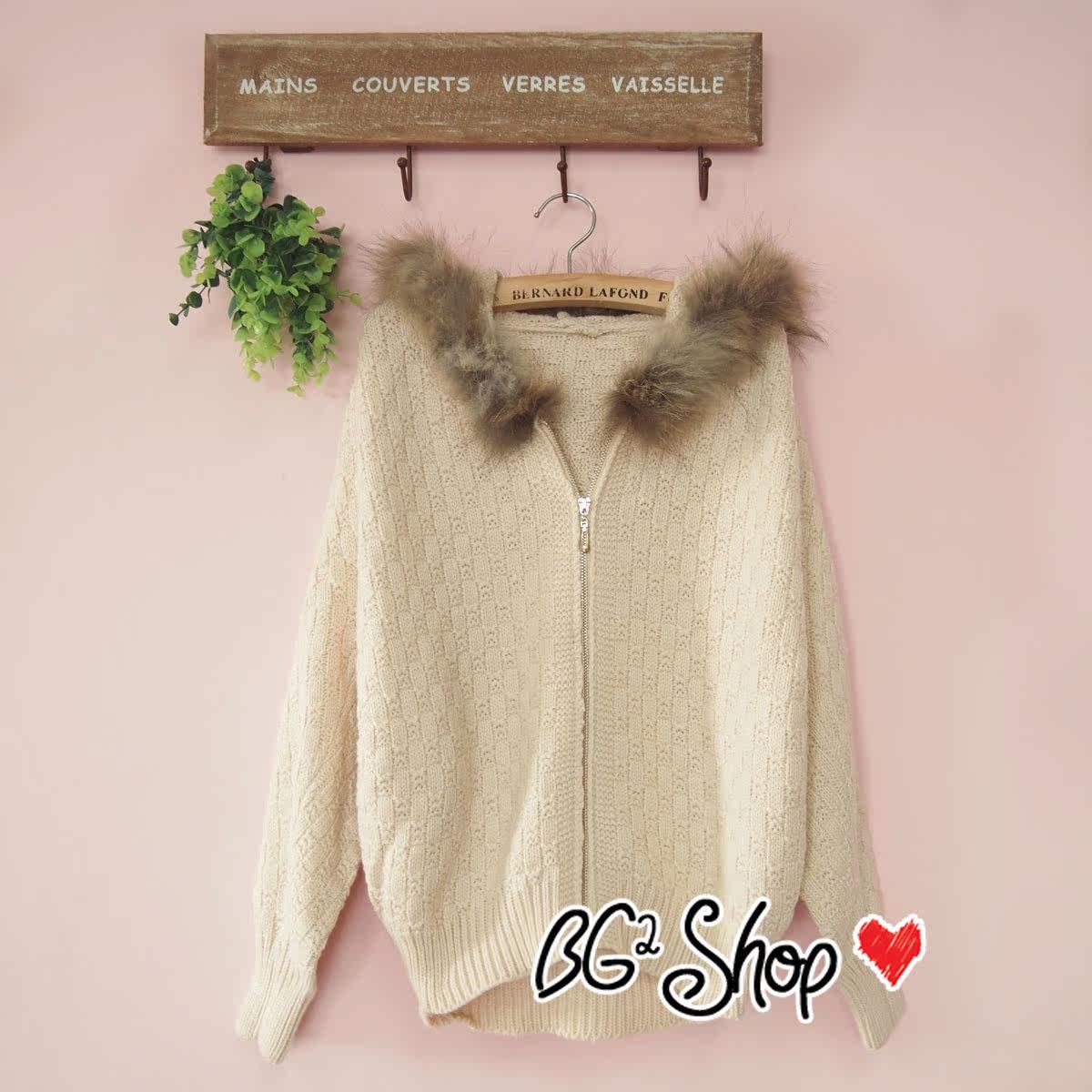 2012冬装秋冬新品韩版宽松女装<em>毛毛</em>衣领<em>毛衣</em>