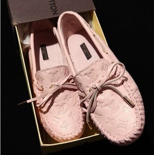  欧洲站新款单鞋豆豆鞋真皮 休闲英伦低跟平底鞋深口鞋蝴蝶结女鞋