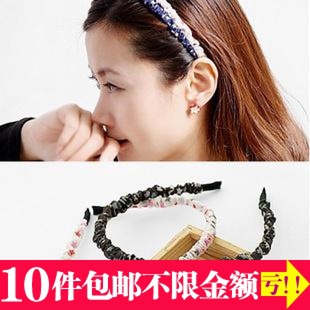 AQ1121 韩版褶皱时尚发箍 碎花五星布艺头箍 发饰头饰 饰品 女