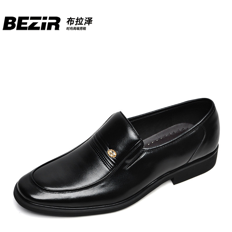 特价清仓 bezir真皮爸爸鞋中老年男鞋 套脚牛皮软底男士正装皮鞋