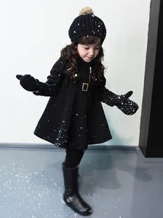  韩国童装 女童秋冬装 女童呢子大衣韩版加厚公主外套儿童毛呢大衣