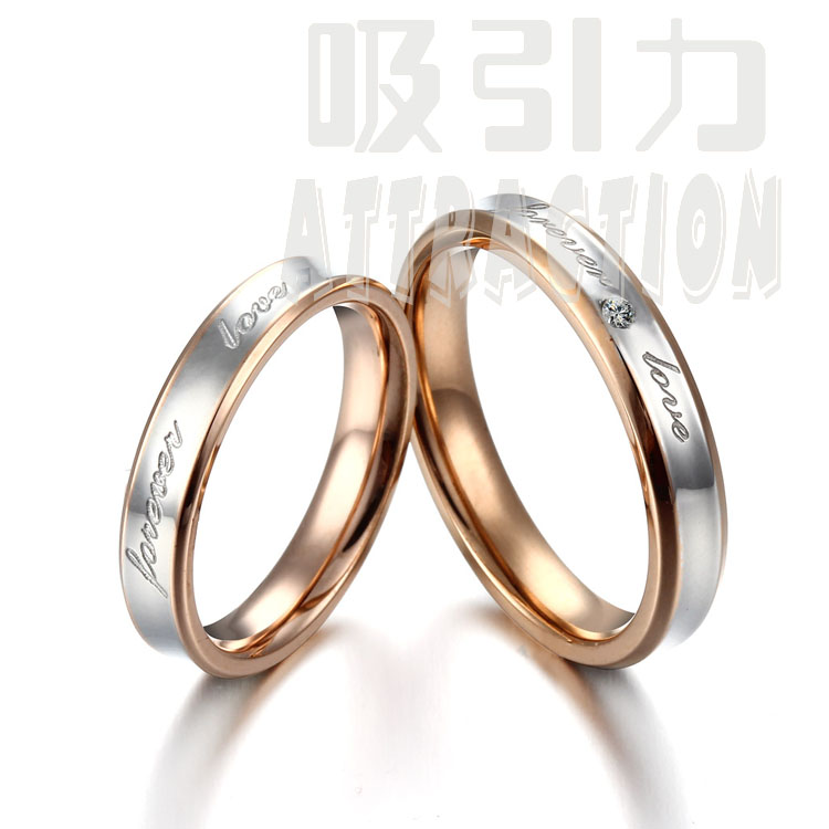 韩版戒指玫瑰金饰品女钛钢LOVE永恒之环元素情侣结婚戒指特价 韩版戒指玫瑰金饰品女钛钢LOVE永恒之环元素情侣结婚戒指特价