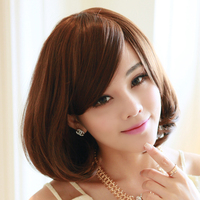品秀假发蓬松两边不规则<em>斜刘海短发</em>BOBO头超