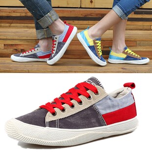  【男鞋栈】夏季个性韩版情侣帆布鞋时尚潮鞋 英伦休闲鞋 男板鞋子