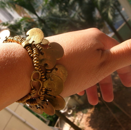 ☆福气东来★~印度黄铜小斧头 19bar项链手链