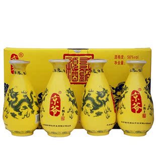  北京二锅头/56度京爷二锅头黄龙高度白酒礼盒/4瓶装150ml