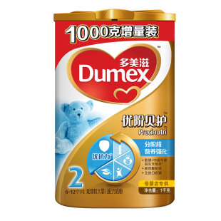  Dumex/多美滋 金装优阶贝护延续较大婴儿配方奶粉 2段1000g易乐罐