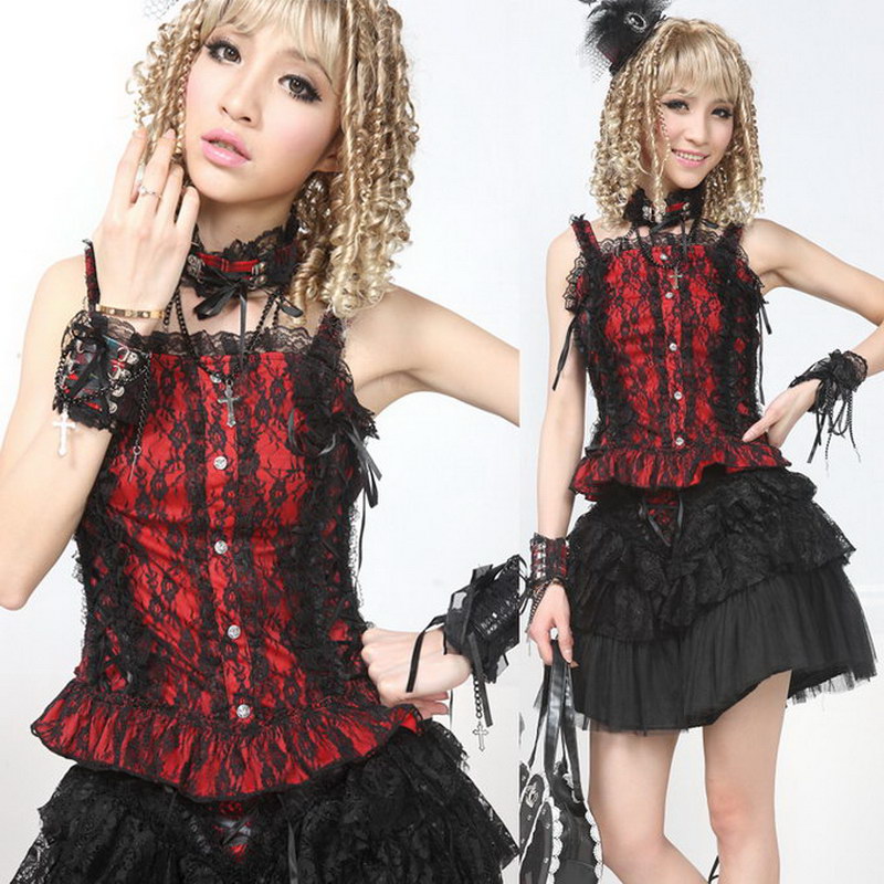 new pattern GLP Gothic Floral Lace bow Lolita Sling vest 61232 Vest street Solidin the Women's clothing/Boutique , Vest harness category - from Buy2taobao.com to provide professional Taobao agent buy service
