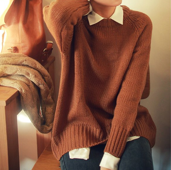 女韩版不规则设计圆领...