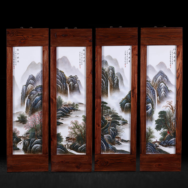 长物居陶瓷装饰画金宏霞手绘粉彩瓷板中堂画景德镇瓷器挂件装饰品|msdalam kategori Aksesori rumah, lukisan hiasan, lukisan hiasan moden - dari Buy2taobao.com untuk memberikan perkhidmatan ejen Taobao profesional membeli