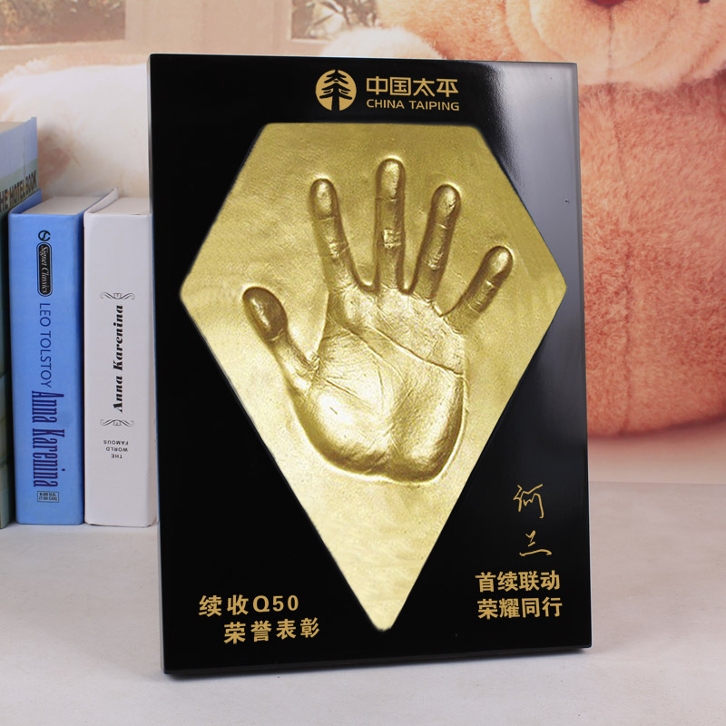 钻石型商务手模明星手印泥黑色烤漆手模框手脚印泥公司庆典礼品|ruв категории игрушка/коляска/головоломка/блоки/модель, Ребенок сувениры/характер продукта, руки следы - от Buy2taobao.com для оказания профессиональной услуги покупки агента Taobao